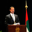 Crown Prince Haakon gives his speech at the business seminar at Emirates Palace i Abu Dhabi (Photo: Lise Åserud / Scanpix)